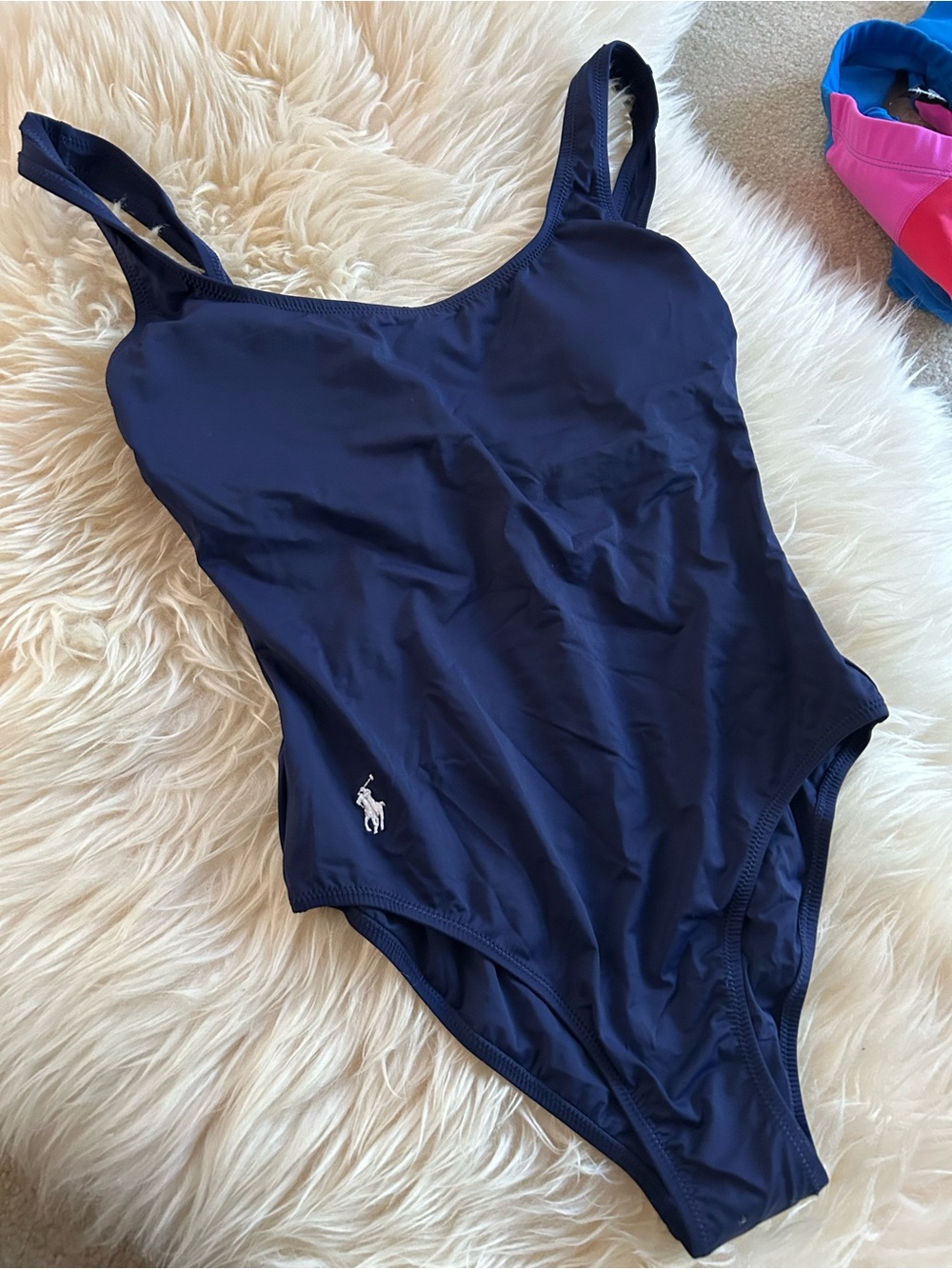 Polo Ralph Lauren one piece scoopback one piece embroidered logo swimsuit medium - Picture 4 of 8
